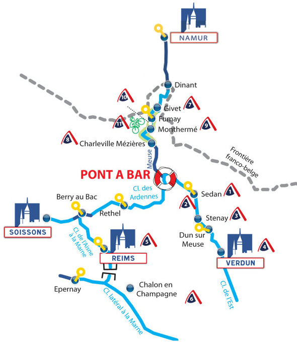 Carte fluviale Ardennes