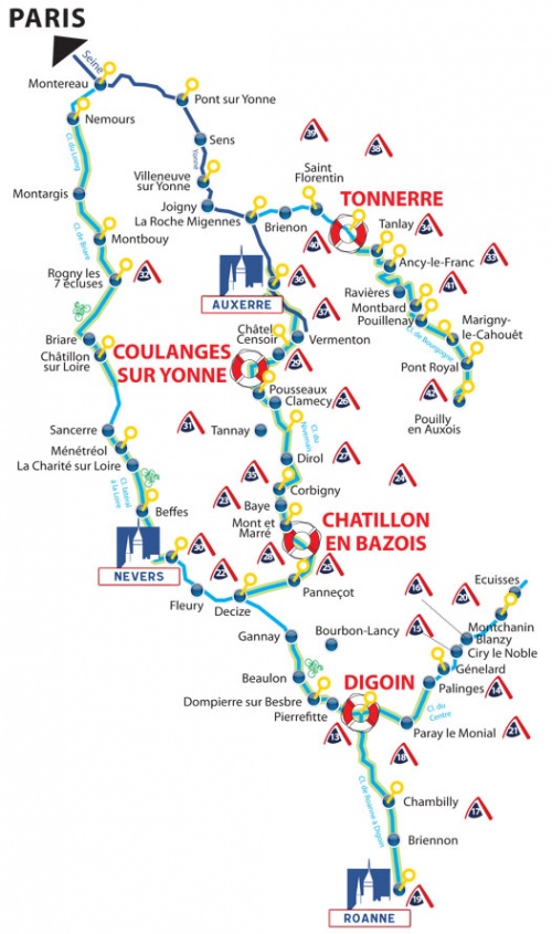 Itinéraire navigable au départ de Louhans