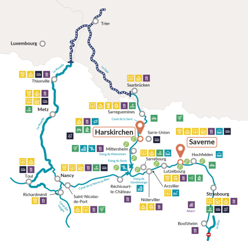 carte de navigation en Alsace